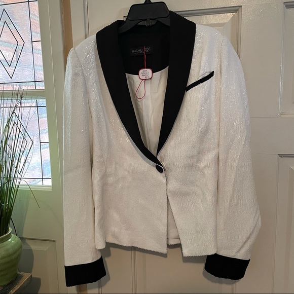 Rachel Zoe White Sequin Blazer and Pant Set - Picture 6 of 16